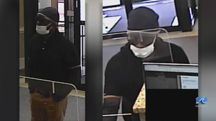 Chesapeake Police seek suspect in a robbery at Southern Bank