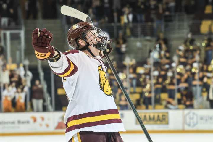 Max Plante gets hat trick to lead UMD to victory