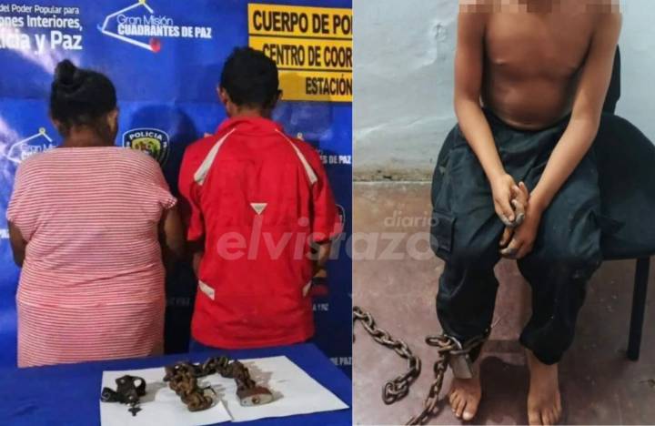 Detenidos en Falcón el padre y la abuela de un menor de 10 años amarrado con cadena y candado