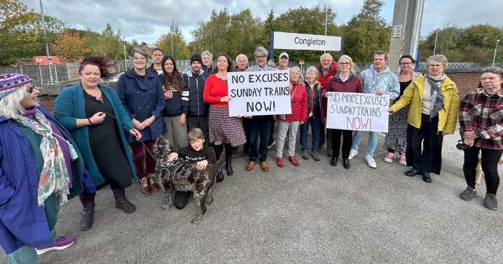 Passengers stage protest over no Sunday train service for 12 months and counting