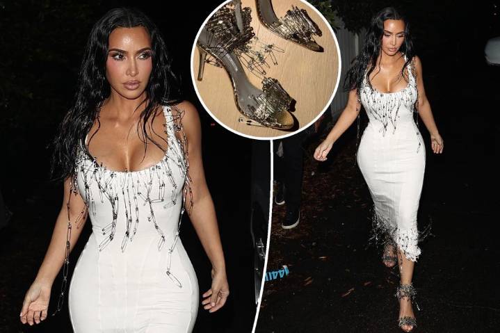 Kim Kardashian wears safety pin dress to Petra Collins' party
