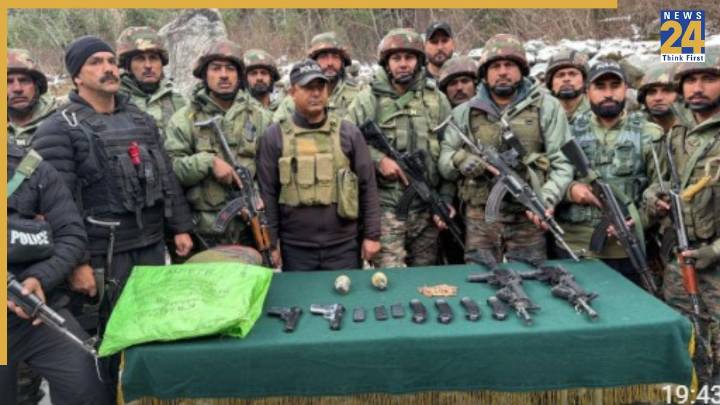 Security forces bust terror hideout near LoC in Nowgam Sector, North Kashmir, recover arms cache