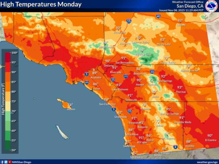 Warm weekend in San Diego; cooler days and rain to follow