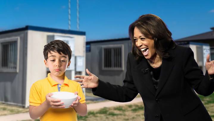 Kamala Harris Cackles As Migrant Child Asks For More Soup