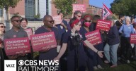 Ascension Saint Agnes Hospital nurses protest in Baltimore amid U.S. Conference of Catholic Bishops