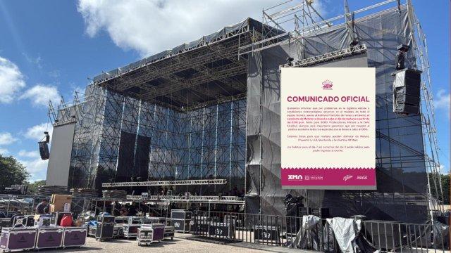 Empieza mal Xma: se cayó el escenario y Matute les dijo que así no actúa