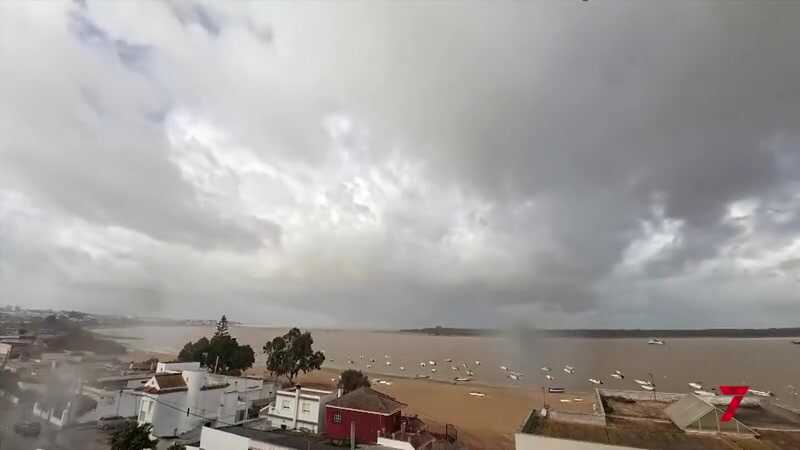 El paso de la borrasca Claudia por la desembocadura del Guadalquivir