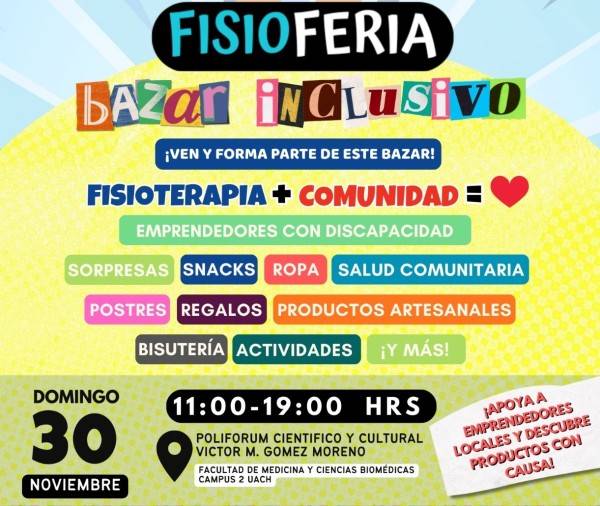 Invita UACh a Bazar Inclusivo “Fisioferia“