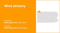 Wind advisory in place for Northern Erie and Southern Erie for Wednesday
