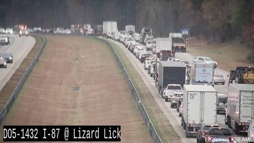 Large police presence on US-64 in Wake Co; right lane closes