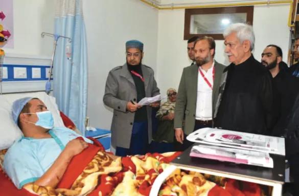 LG meets blast injured at Ujala Cygnus, SMHS hospitals