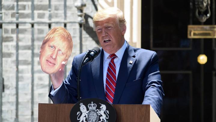 British Progressives Horrified As Boris Johnson Removes Mask Revealing Self To Be Donald Trump