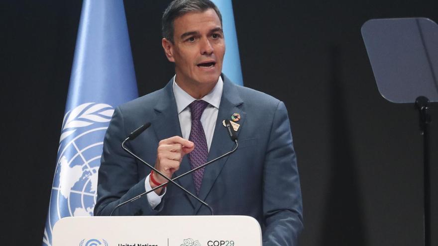 Sánchez presionará en la cumbre del clima para movilizar fondos y paliar riesgos como las danas