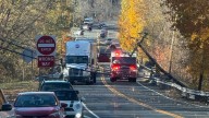 Power lines down on Route 6 in Farmington