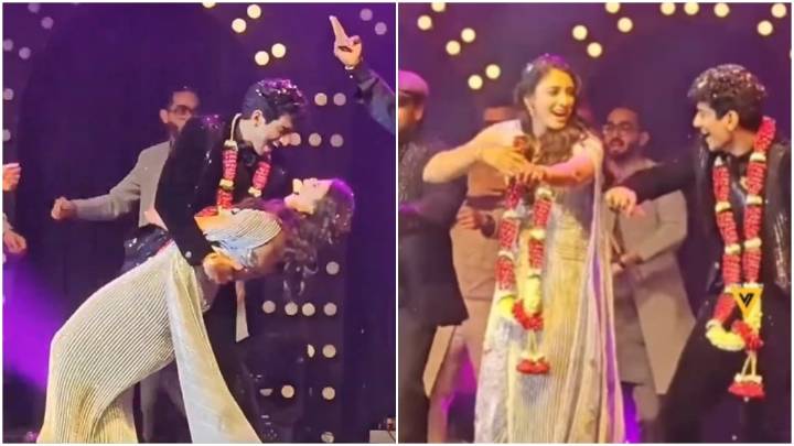 Palaash-Smriti's dreamy Tenu Leke dance steals hearts at sangeet. Watch