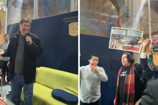 Video: Confrontan estudiantes a Noroña en Universidad de Guanajuato