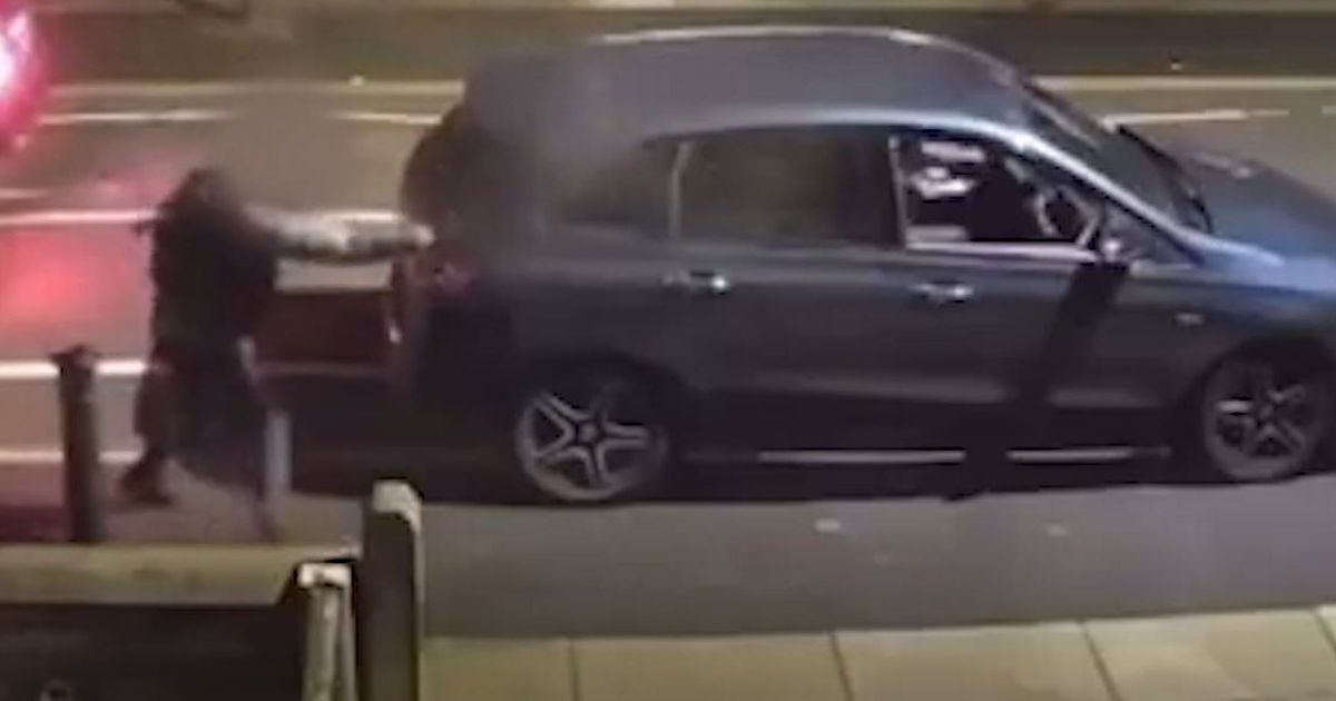Video footage captures shocking moment gunman in Mercedes shoots teenager