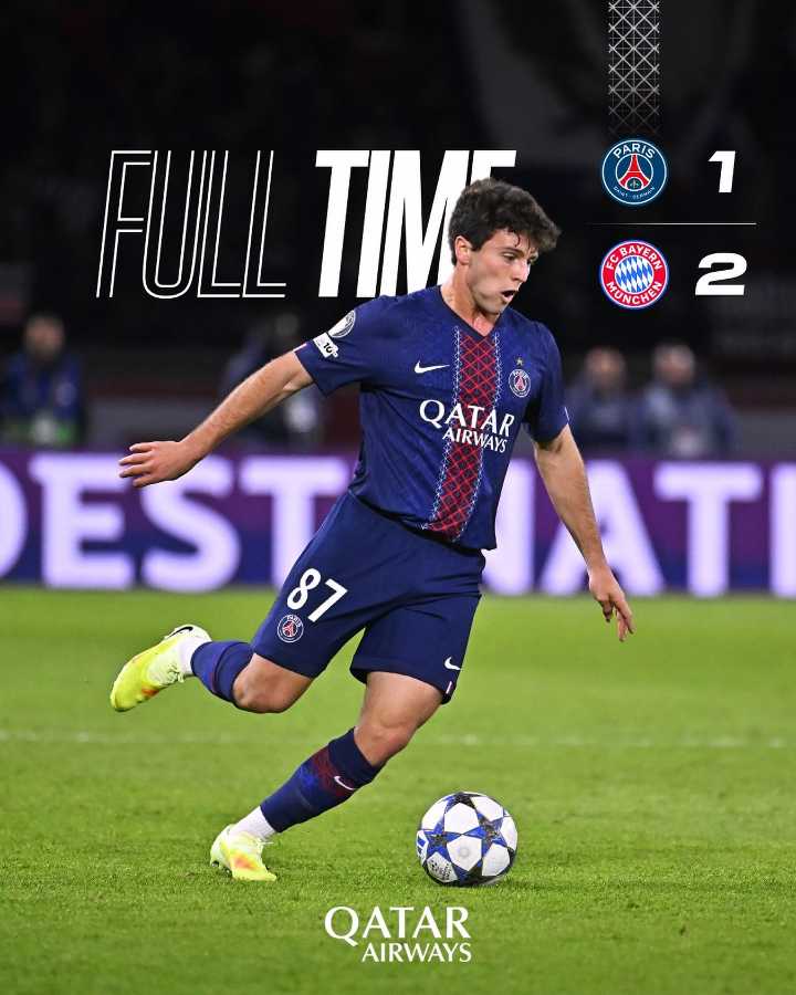 Dura derrota del PSG en el Parc De Princes frente al Bayern Munich -