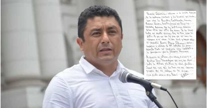 Guillermo Bermejo envía carta desde prisión y anuncia cambios en su candidatura a las Elecciones 2026