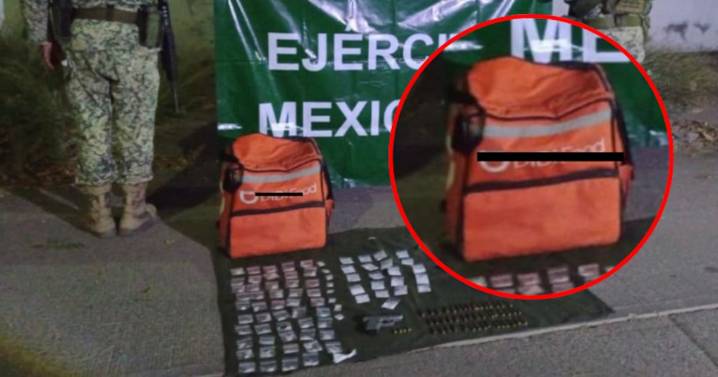 Hallan droga y arma corta dentro de hielera de reparto de comida en Culiacán