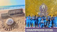 Bharat Ki Nari Shakti! Sudarsan Pattnaik's Special Sand Sculpture Celebrates India's Women's World Cup