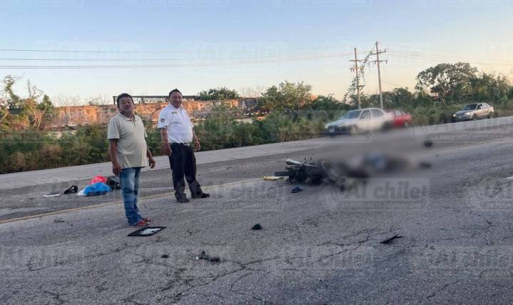 Accidente entre motocicletas en la carretera Motul-Mérida deja tres personas lesionadas