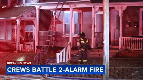 Firefighters battle 2-alarm fire on Susquehanna Street in Allentown, Pennsylvania