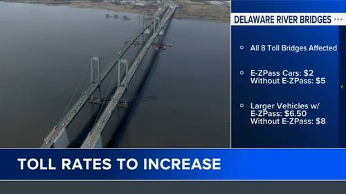 Delaware River Joint Toll Bridge Commission raising toll prices on all 8 bridges