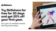 Skillshare Brings Creative Courses Into Black Friday, One Month Free Trial and 20% Off the First Year Subscription