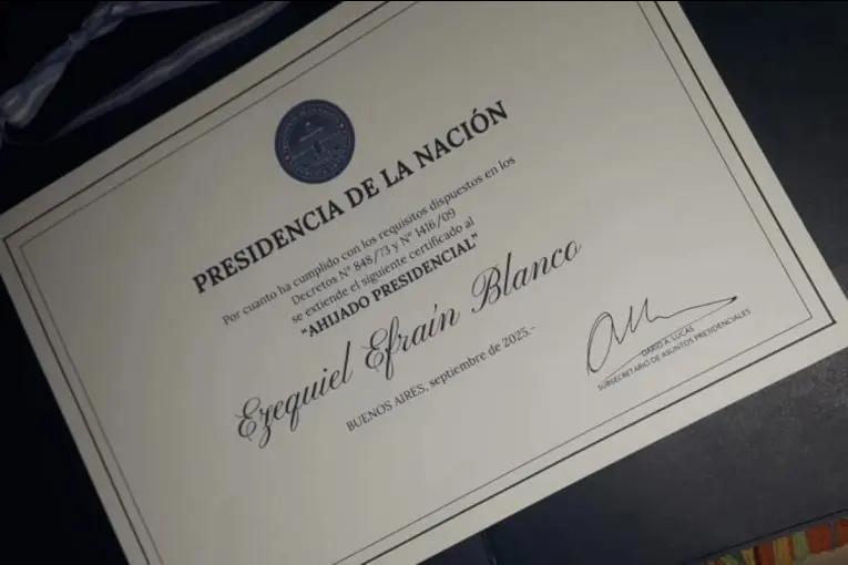 Entrerriano recibió el padrinazgo presidencial de Javier Milei a los 52 años