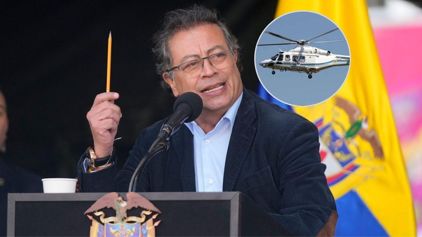 Helicóptero presidencial queda sin mantenimiento por efectos de la Lista Clinton; Petro anuncia demanda contra Leonardo Helicopters