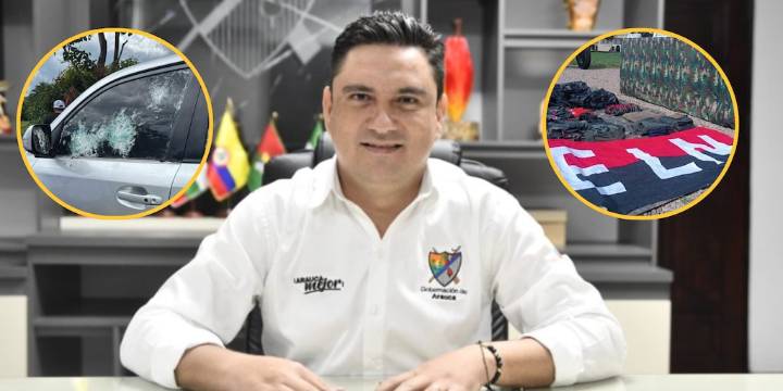 Gobernador de Arauca, Renson Martínez, afirmó que el ELN estaría detrás del ataque con fusiles a su camioneta: ya había sido declarado “objetivo militar” por las disidencias