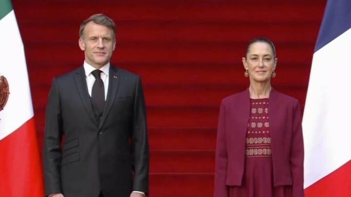 Histórico encuentro: Sheinbaum recibe a Emmanuel Macron en México