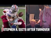 Stephen A. exits Jerry Jones' suite after Jake Ferguson fumble
