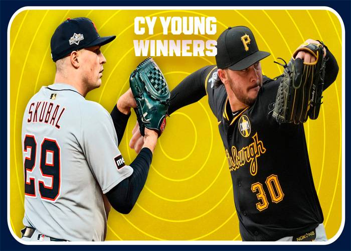 Tarik Skubal (Tigres) y Paul Skenes (Piratas), ganadores del Premio Cy Young