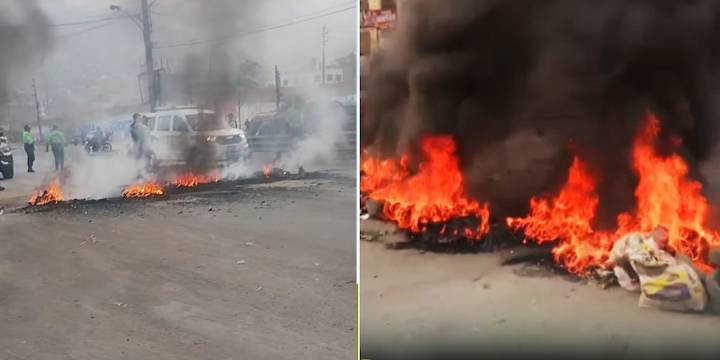 Queman llantas en la avenida Túpac Amaru para bloquear la vía: paro afecta a cientos de usuarios en Lima norte