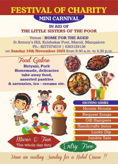 Fete for charity on Nov 16 to aid The Little Sisters of the Poor in Mangaluru