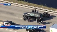 Procession for fallen Miami Beach sergeant leaves funeral home ahead of Hard Rock Stadium memorial service