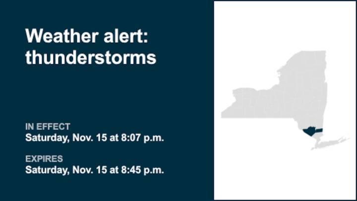 Thunderstorms with pea-sized hail in Orange and Putnam counties Saturday