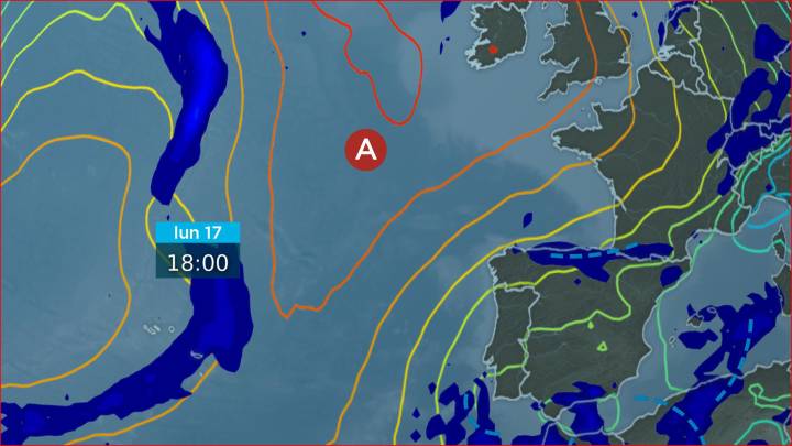 Vento de compoñente norte no litoral galego