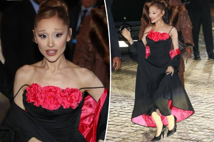 Ariana Grande wears Old Hollywood dress for Paris premiere of 'Wicked: For Good'