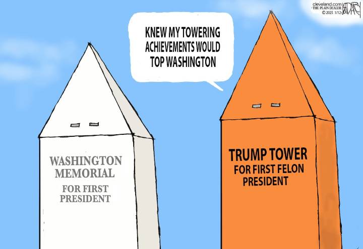 Let’s start with the convicted felon in the White House