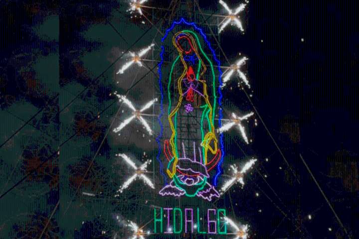 Hidalguenses sorprenden con escultura luminosa en la Basílica