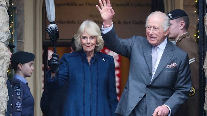 King Charles braves the rain with Queen Camilla to celebrate 77th birthday in Wales