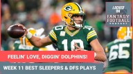 Jordan Love, Tua Tagovailoa, Pat Freiermuth, Woody Marks & MORE: BEST Week 11 fantasy SLEEPERS & DFS LINEUP PICKS