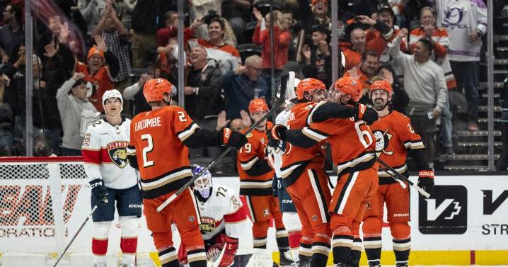 Cutter Gauthier has 1st hat trick in 4-point night to send surging Ducks past Panthers, 7
