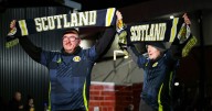 Tartan Army fans pictured heading to Hampden with World Cup dream on the line
