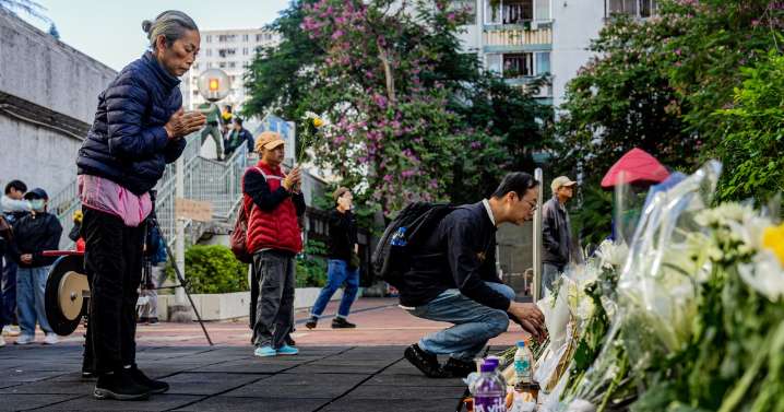 Hong Kong mourns victims of blaze as search for remains continues