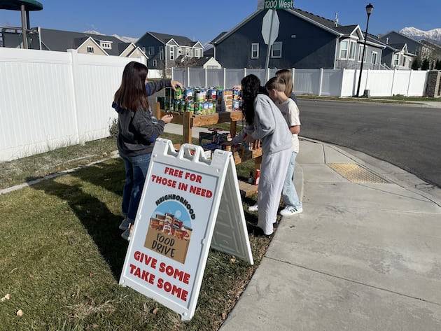 Lehi youth transform yard into a mini food bank to help those in need