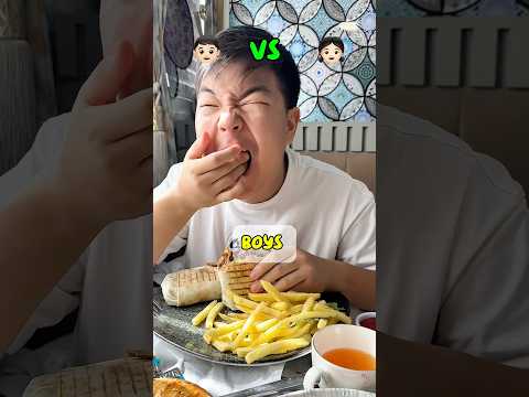 Boys vs girls 👦🏻🍔👧🏻  LeoNata family #shorts